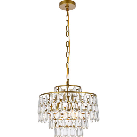 ELEGANT LIGHTING Mila 16 Inch Pendant In Brass 1102D16BR